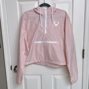NWT Bucked Up 3/4 zip wind breaker cropped hoodie